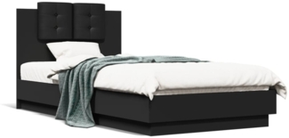 vidaXL Bettgestell mit Kopfteil Schwarz 75x190 cm Holzwerkstoff 3209976