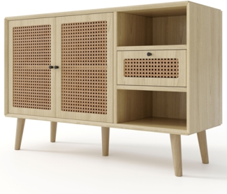 ComfortXL Sideboard-O3130, Holzwerkstoff, Eiche, 120x40x80cm