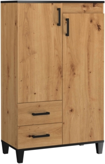Highboard Kommode Pola 80x40x132cm Artisan Eiche 2-türig