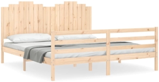 vidaXL Massivholzbett mit Kopfteil 3194196