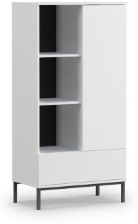 Furnix Vitrine FORSETTI R70 Highboard elegant (Weitere Artikel der Serie finden Sie in unserem Sortiment) 6 Fächer, Schublade, B70 x H140 x T41 cm