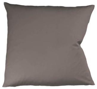 Fleuresse Mako-Satin Kissenbezug Bezug 80x80 cm uni mit RV 8031 espresso