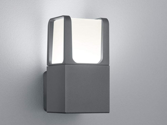 LED Außenwandleuchte EBRO Aluminium in Anthrazit, Höhe 20cm, IP54