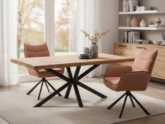 2x Esszimmer Drehstuhl Abel rost Set 180° Küche Polsterstuhl Stuhl Sessel