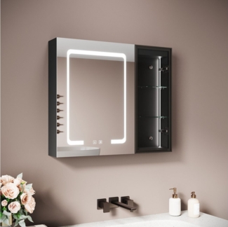 SONNI Spiegelschrank Badezimmerspiegelschrank, Spiegelschrank Badezimmer mit LED-Spiegel mit Beleuchtung, Anti-Beschlag & Steckdose, Licht in 3 Farbtemperaturen