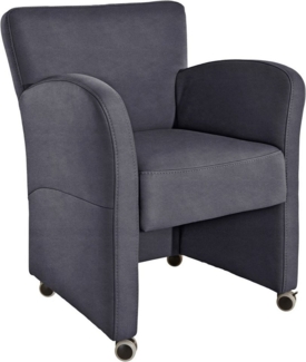 exxpo - sofa fashion Sessel Cortado, Loungesessel auf Rollen, schmale Armlehnen, bequem, Breite 66 cm