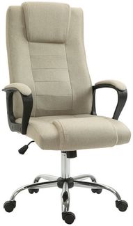 Vinsetto Bürostuhl Ergonomisch Schreibtischstuhl mit Kopfstütze, Höhenverstellbar (Computerstuhl, 1 St), Drehstuhl für Home-Office, Beige