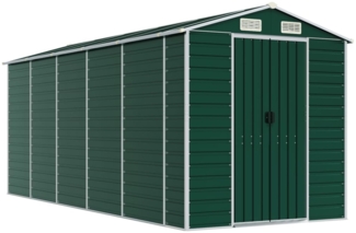 vidaXL Gerätehaus Grün 191x470x198 cm Verzinkter Stahl 3188235