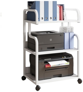 NUODWELL Druckertisch 3-Stufiger Druckerständer, Druckertisch mit Rollen, mobiler Druckwagen