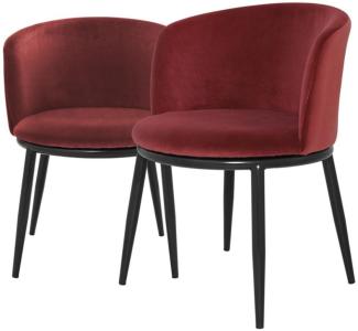 EICHHOLTZ Dining Chair Filmore Set von 2 Stk. Cameron wine red