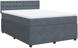 vidaXL Boxspringbett mit Matratze Dunkelgrau 160x200 cm Samt 3287795