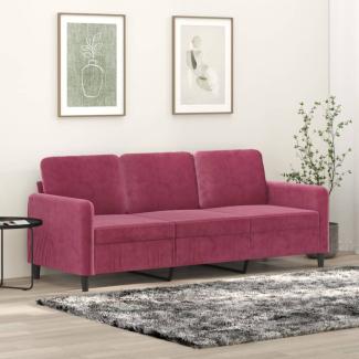 vidaXL 3-Sitzer-Sofa Weinrot 180 cm Samt 359456