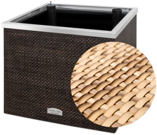 XL Polyrattan Pflanzkübel mit Selbstbewässerung Blumentopf Blumenkübel Hochbeet