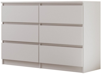 Beautysofa Kommode mit sechs Schubladen LEMON, Breite: 120cm oder 140cm, viele Farbvarianten, mit 6 Schubladen