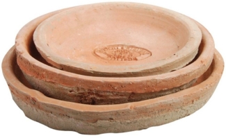 Dekowunder Übertopf 3er Satz Set Untersetzer rund Aged Terracotta Blumen Pflanzen Garten