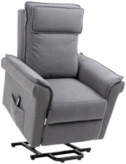 HOMCOM Massagesessel Relaxsessel mit Liegefunktion, mit Fernbedienung (Fernsehsessel, 1-St, Aufstehsessel), für Wohnzimmer, Grau