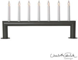 7-flammiger Lichterbogen ,Circum', Holz, eckig, anthrazit