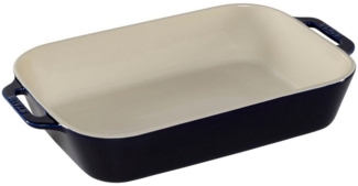 Staub Auflaufform Keramik, dunkelblau, 34x24x7.6