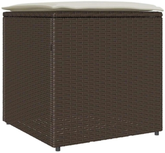 vidaXL Gartenbox Außenlagerbox Braun und Creme Rattan Mittel Lagerung (1 St)