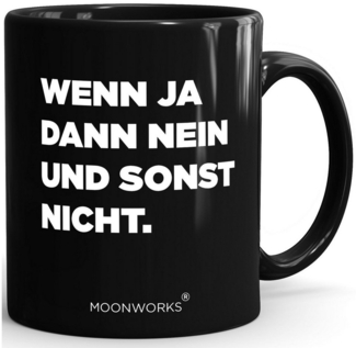MoonWorks Tasse Tasse Spruch Schwarzer Humor Geschenke Arbeitskollegen Demotivation, Keramik