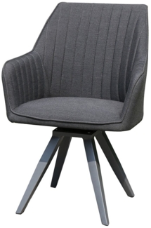 Gartenstuhl Windsor / Wallace, Stoff, Grau, Schwarz, 61 x 87 x 67 cm