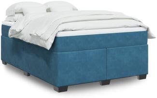 vidaXL Boxspringbett mit Matratze Dunkelblau 140x190 cm Samt 3285285