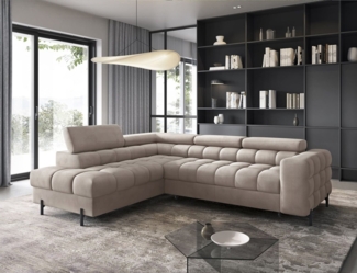 MOEBLO Ecksofa Ferrucio, modernes Schlafsofa mit Bettkasten & verstellbaren Kopfstützen, Wohnlandschaft mit Schlaffunktion, Eckcouch Wohnlandschaft Sofa mit Ottomane Eckgarnitur Polsterecke, (BxHxT):276 x 72–93 x 200 cm