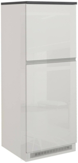 Dmora Küchenschrank Mesarthim, Mehrzweckschrank, Küchenzeile Schrank, Multifunktionales Kühlregal, 100 % Made in Italy, 60 x 60 x 165 cm, glänzendes Weiß und Schiefer