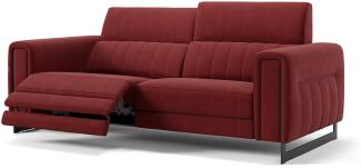 Sofanella Dreisitzer Lesina Stoff Sofa Designercouch in Rot S: 212 Breite x 101 Tiefe