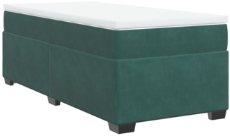 vidaXL Boxspringbett mit Matratze Dunkelgrün 90x200 cm Samt 3285260