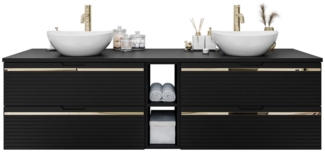Lookway Badmöbel-Set ARTEMIS III 140 cm Bad-Set mit Unterschrank und Spiegel, (Badezimmerschrank mit wählbarem Spiegel, Becken und Armatur), mit Soft-Close-System