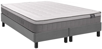 Vente-unique - Set aus Deko-Bettgestell + Matratze - 180 x 200 cm - Hybridmatratze - 7-Zonen-Taschenfederkern & Memory Schaum - Stärke 30 cm - ASGARD von YSMÉE