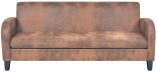 vidaXL Sofa 3-Sitzer Wildleder-Optik Braun 245586