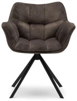 Riviera Maison drehbarer Esszimmerstuhl Carnaby Dining Armchair Velvet III Anthracite (Drehbar) 7664001