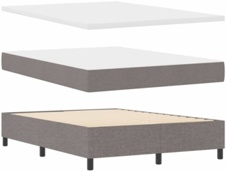 vidaXL Boxspringbett mit Matratze Taupe 140 x 190 cm Stoff 3344146