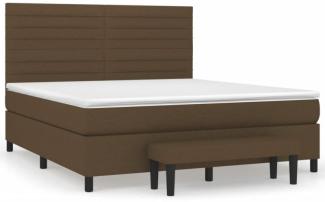 vidaXL Boxspringbett mit Matratze Dunkelbraun 160x200 cm Stoff 3136688