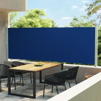 vidaXL Seitenmarkise Ausziehbar 600x160 cm Blau 313377