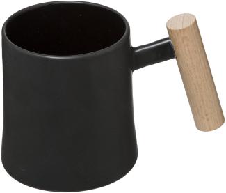 Becher aus Keramik mit Holzgriff, 370 ml