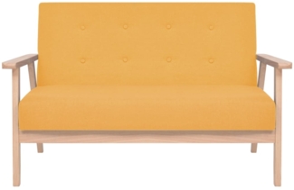 vidaXL 2-Sitzer Sofa Stoff Gelb 244658