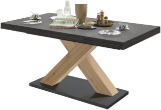 Esstisch ausziehbar Elene 160x90x76 Asteiche/Graphit 13980-160