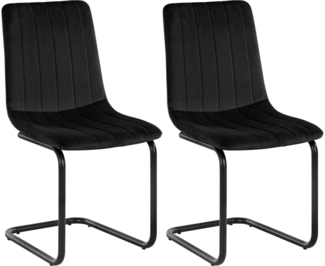 loft24 Freischwinger Marius (Set, 2 St), Esszimmerstuhl mit Bezug in Samtoptik