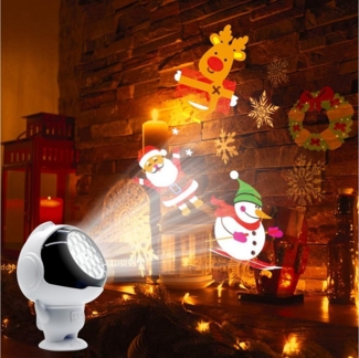Jibenhome Projektionslampe Weihnachts-Astronauten LED-Projektionslicht,USB Nachtlicht, Christmas Projector, LED fest integriert, für Zuhause, Party, Feiertage, Weihnachtsdekoration