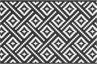 vidaXL Outdoor-Teppich ARAKIL Weiß und Schwarz 120x180 cm PP 368572