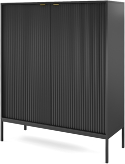 AX LIVING Modern Kommode Eternas K104 mit Lamellenfront 104 cm Schwarz