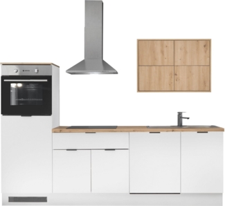 KOCHSTATION Küchenzeile KS-Georgia, mit 38mm starker Arbeitsplatte, Breite 260 cm, wahlweise mit E-Geräten und Kühlschrank