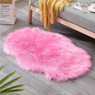 Sunicol Hochflor-Teppich Plüsch Shaggy Flokati Carpet, Waschbar, Flauschig, Kunstfell, Weicher, Soft Area Rug Fellteppich für Wohnzimmer Kinderzimmer Schlafzimmer