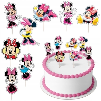 Festivalartikel Tortenstecker MINNIE Mouse Topper Set 8 Stk Geburstag Torten Deko Kuchen Junge