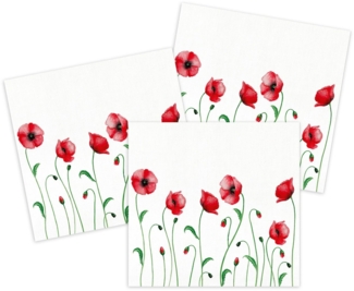 Kracht Geschirrtuch Mohnblume, (3-tlg, 3-teilig), 3er Pack Frottee Küchenhandtücher (3 Stück) ca. 50x50 cm 100% Baumwolle