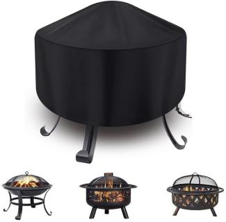 BTTO Grillabdeckhaube Grillabdeckungen Grillabdeckungen Runde Schutz,210D Grill-Schutzhülle, Gasabdeckung,Staubschutzhaube (1-St), Schwarz