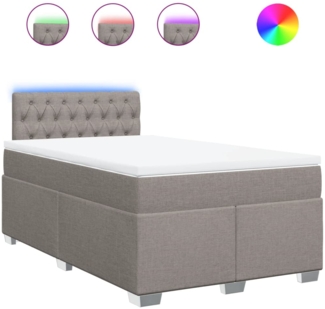 vidaXL Boxspringbett mit Matratze Taupe 120x190 cm Stoff 3288138